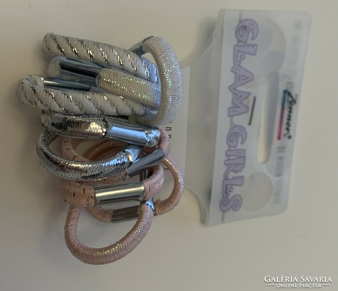 Új címkés Zenner márkás 10 db os hajgumi készlet ezüstszálas különleges