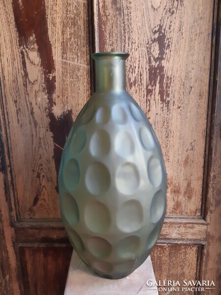 Matt green glass vase
