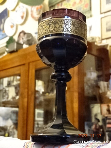 Antique moser glass goblet with base 18 cm !!!