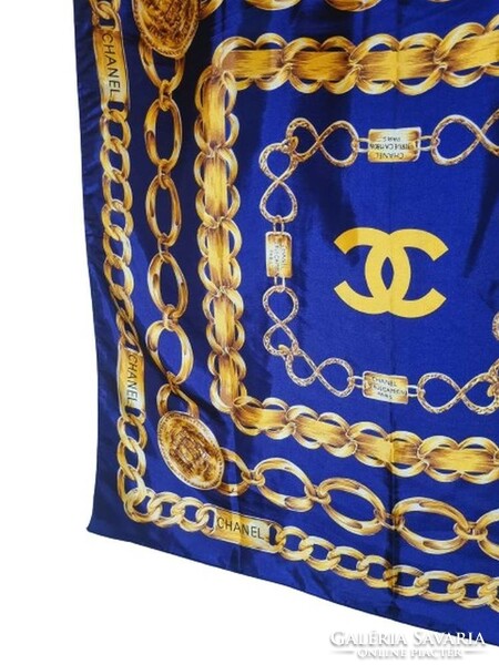 Chanel silk vintage women's scarf 85x82 cm. (6942)