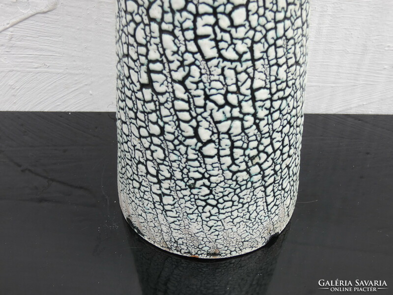 Károly Bán's cracked glazed applied art vase from the 1960s