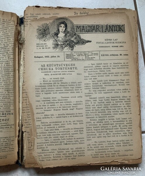 Magyar Lányok - 1922-es évfolyam bekötve - január 1. - december - szerkesztette Tutsek Anna