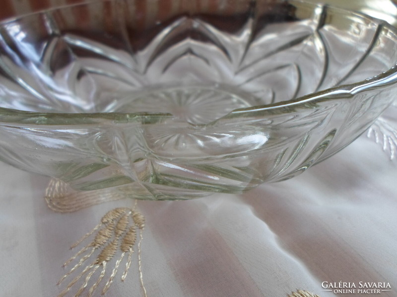 Retro / vintage glass bowl, thick glass centerpiece, deep bowl (salad, compote) 3.