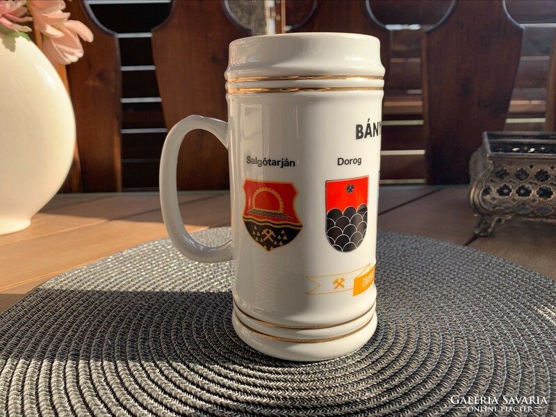 Ombke lion raven house miner's mug, porcelain beer mug
