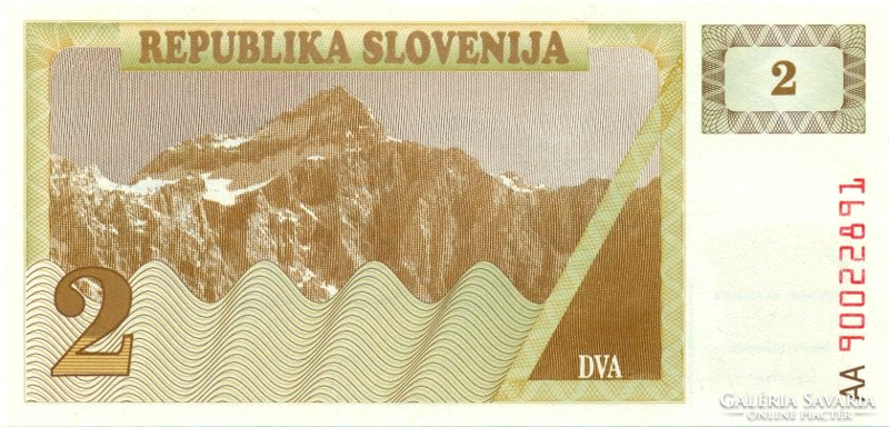 Slovenia 2 tolar 1990 unc