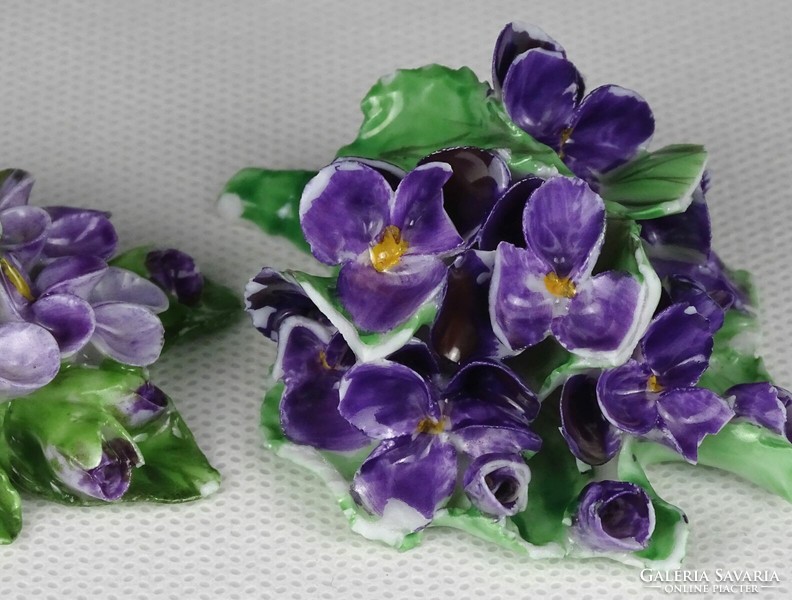 1Q465 Régi sérült ritka Herendi porcelán virág pár