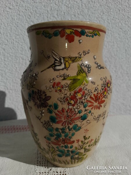 Orientalist historicizing faience lamp / vase, xix. Szd, hand painted, signed