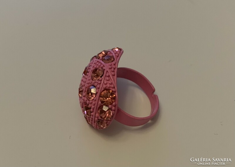 Giant pink stone adjustable cocktail ring cocktail ring with 2.5 cm head