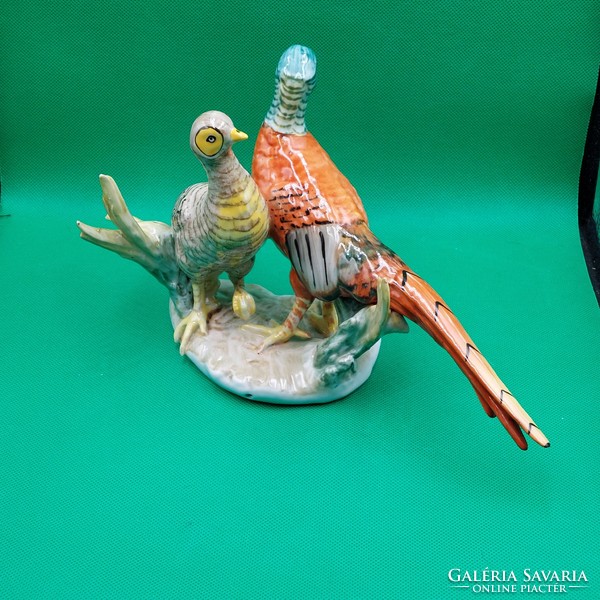 A rare collector's figurine of a pair of pheasants from Cluj