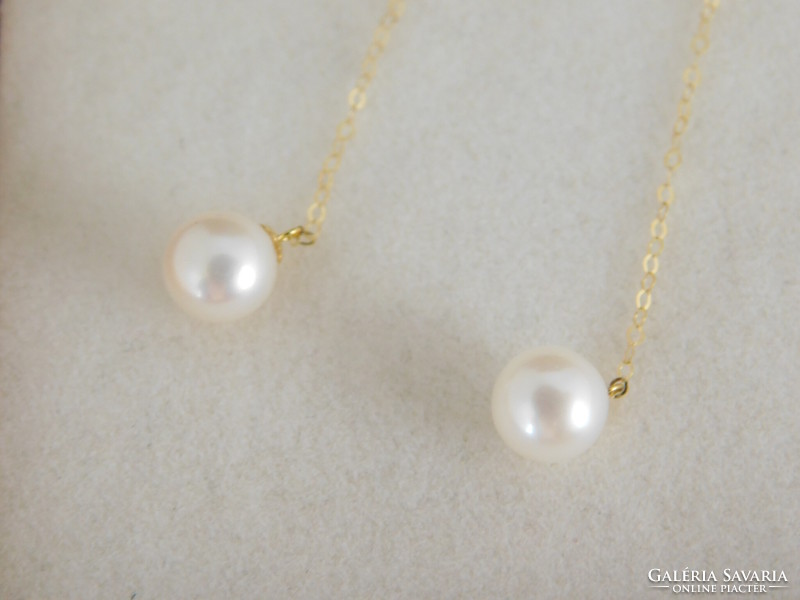 Pearl 18k gold dangle earrings