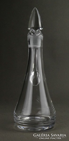 1Q391 old beautiful vinegar blown glass with serving stopper 20.5 Cm