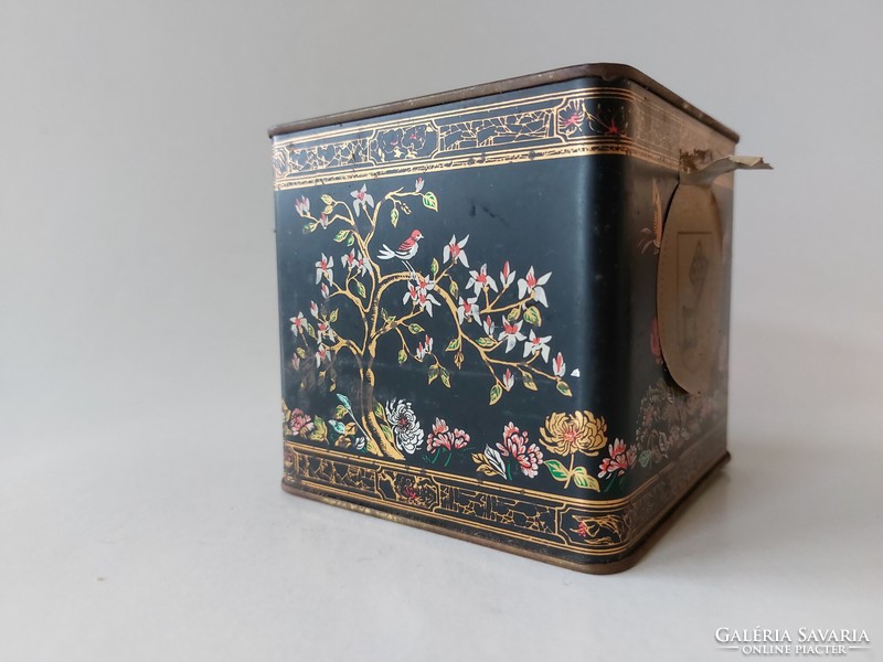 Old metal box oriental pattern retro tea box 1982 monimpex compack