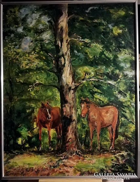 Hungarian ari - resting (Viennese gallery with label, 82 x 63, acrylic)