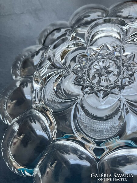 A wonderful glass egg serving bowl that has never been used