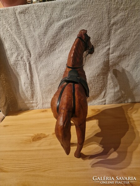 Horse statue covered in leather