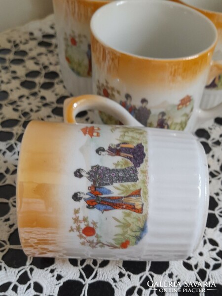 Mugs with Zsolnay shield seal luster glaze with Japanese skirt