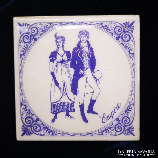 Decorative tile with patterns of fashion periods