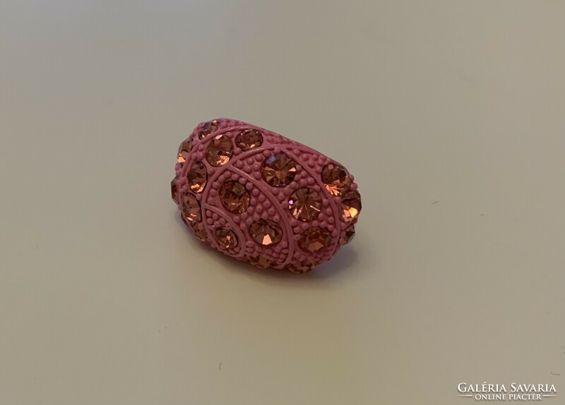Giant pink stone adjustable cocktail ring cocktail ring with 2.5 cm head