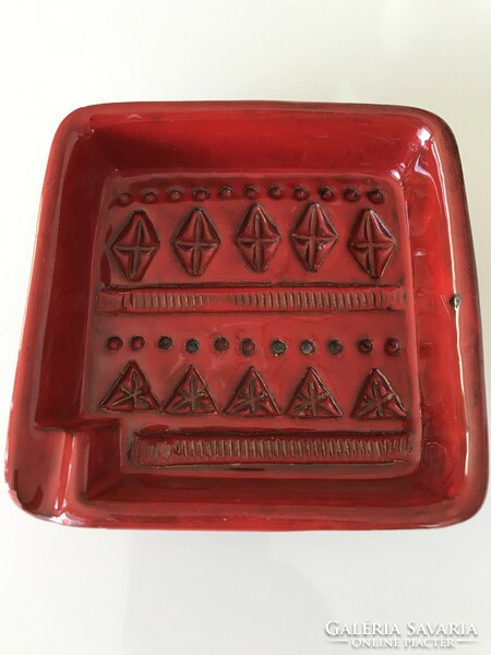 Bitossi ceramic ashtray 10.5 x 10.5 cm designed by Aldo Londi