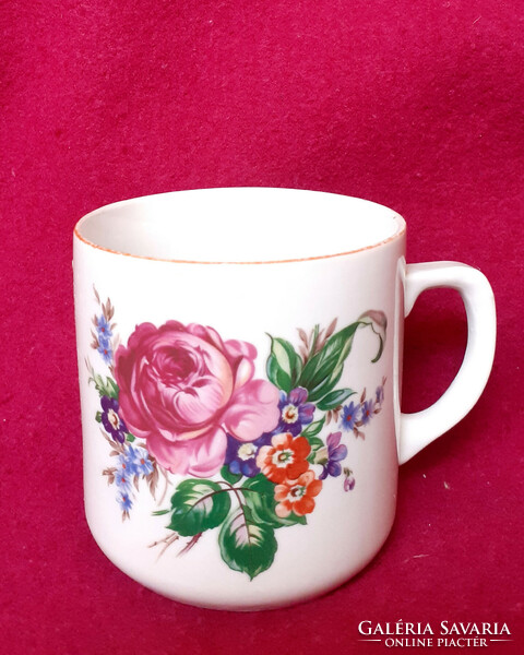 Zsolnay pajzspecsétes rózsás bögre, csésze.