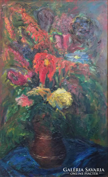 Frank Frigyes (1890 - 1976) : Nagy virág csendélet  (Dáliák)