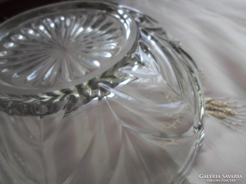 Retro / vintage glass bowl, thick glass centerpiece, deep bowl (salad, compote) 3.