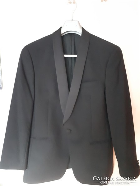 Black men's tuxedo top, English fabric and style, size L
