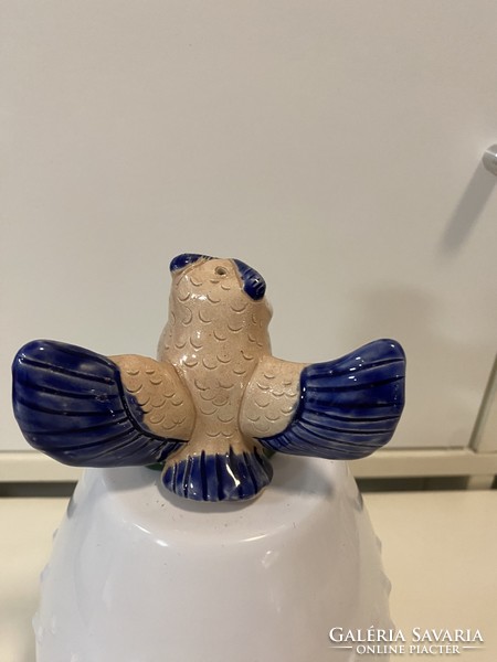 Glazed owl ceramic 6 cm (from collection)