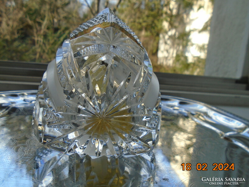 Art-deco antique heavy crystal steamed glass, glass works of art 674 g (!)