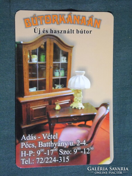 Kártyanaptár, Bútorkánaán bútor lakberendezés,üzlet, Pécs, 2005, (6)