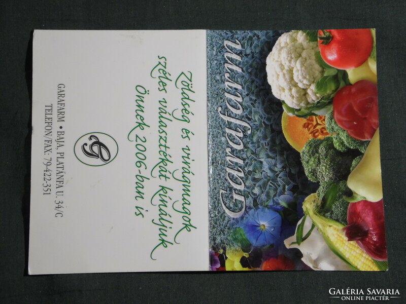 Card calendar, garafarm vegetable and flower seed trading, baja, 2006, (6)