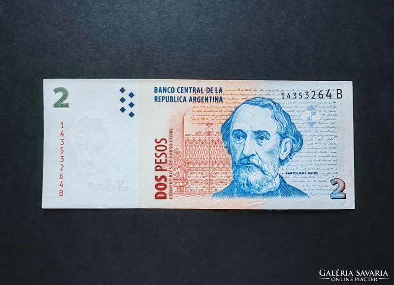 Ritkább! Argentina 2 Pesos 1997, EF