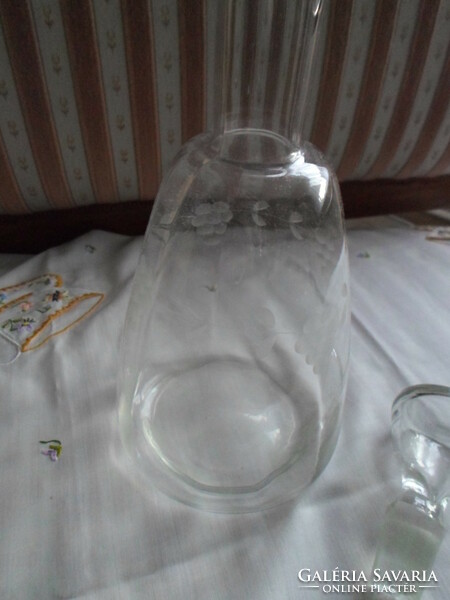 Retro / vintage glass wine bottle with stopper (glass bottle, glass stopper)