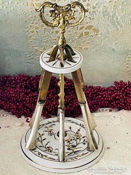 Antique porcelain dessert knife stand