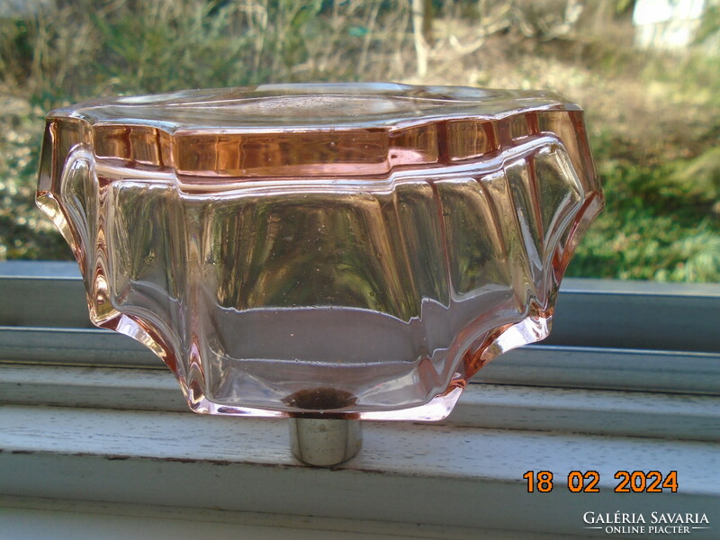 Art-deco antique salmon pink steamed glass