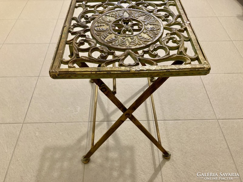 Vintage cast iron folding table, stand