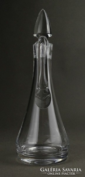 1Q391 old beautiful vinegar blown glass with serving stopper 20.5 Cm