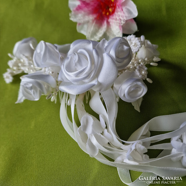 Wedding had157 - snow white traditional hair ornament with comb, wreath