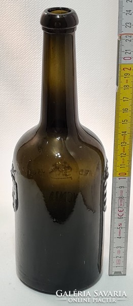 "Védjegy HSSRT, Pannónia Sör 0.48L" címeres olajzöld sörösüveg (2957)