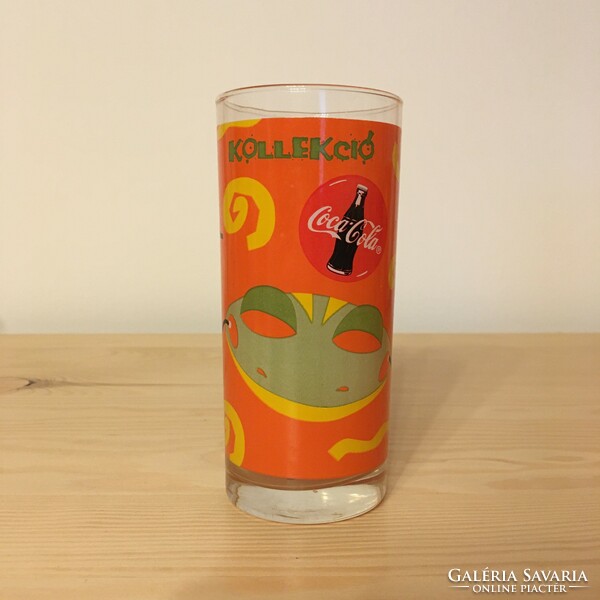 Coca Cola farsangi üveg pohár - békás