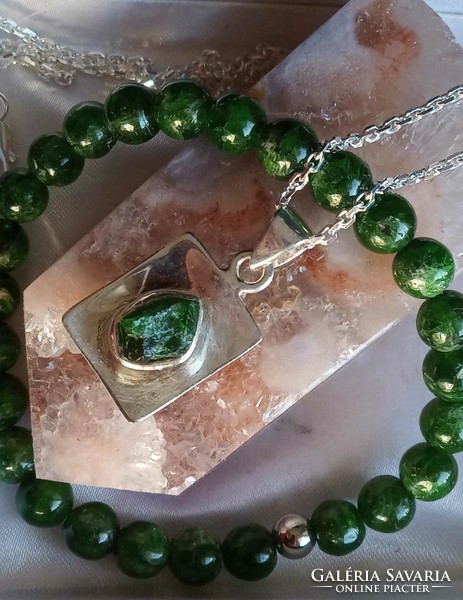 Chrome diopside pendant 925 sterling silver