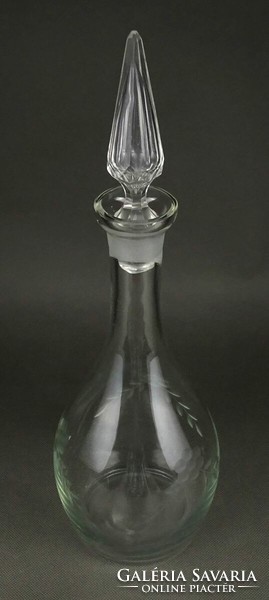1Q422 Régi csiszolt borosüveg kínáló gyönyörű dugóval 36.5 cm
