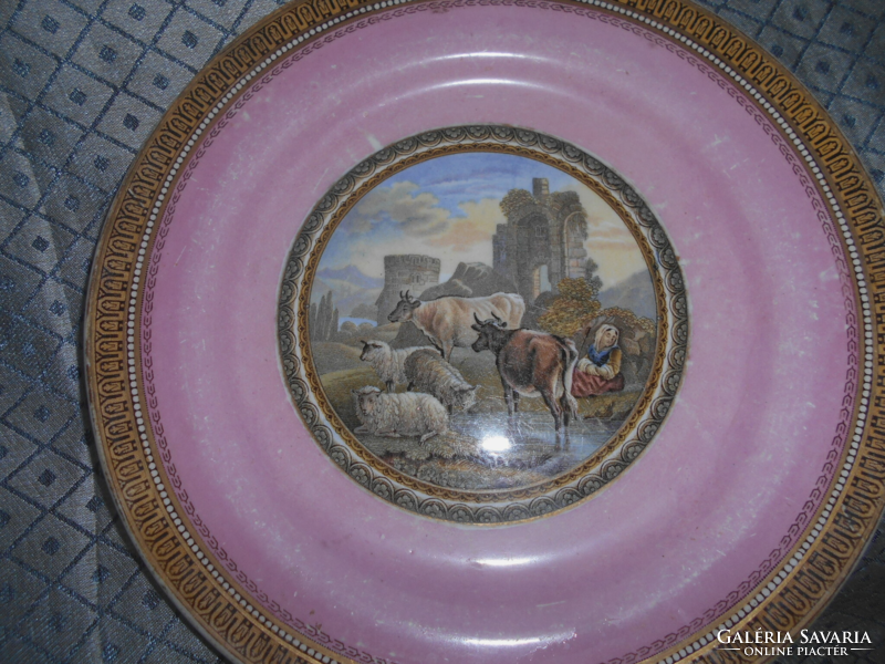 Antique porcelain decorative bowl - central part with an antique scene