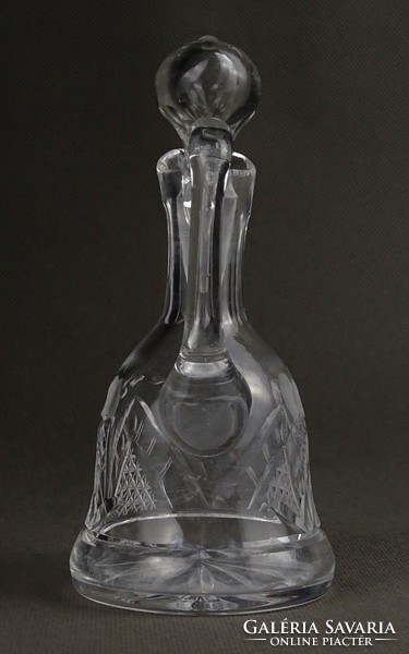 1Q412 old small polished crystal oil vinegar bottle with stopper 13 cm
