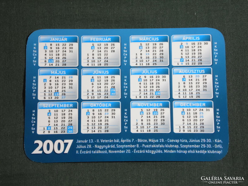 Card calendar, veteran vehicle association Pécs, citroën 2cv car, 2007, (6)