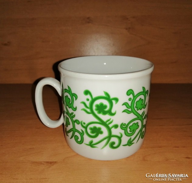 Zsolnay porcelain green tendril pattern mug (9 / d-1)