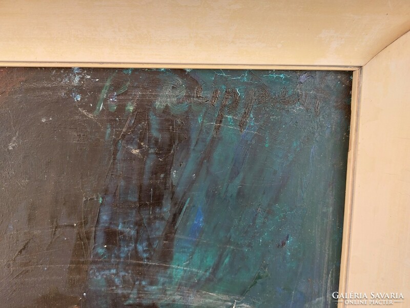 (K) Ruppert Zsuzsa képcsarnokos csendélet festménye 79x57 cm kerettel