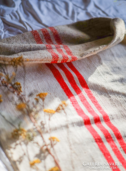 Old striped sacks, in good condition, no tears, grain sack, burlap