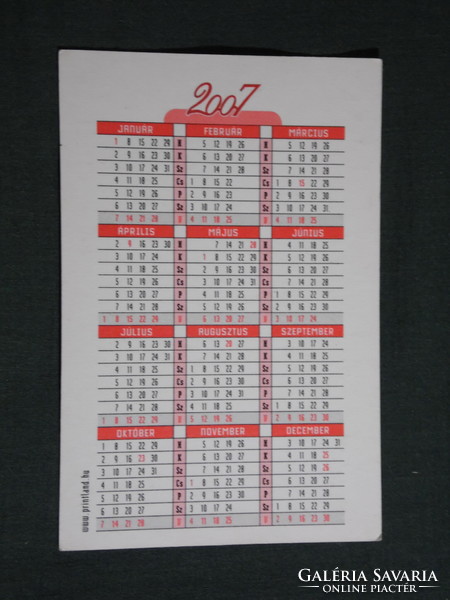 Card calendar, Iroquois paper stationery store, Körmend, 2007, (6)