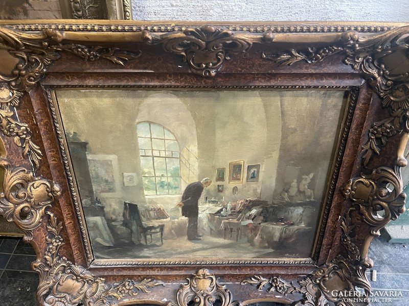 Péczely is selling the work of the painter